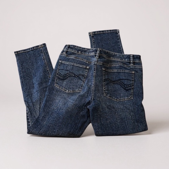 WHBM 8R Ankle Blue Jeans Crystal Studs Design On Pockets R $120 - Picture 2 of 15